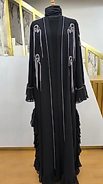 Fırfırlı Siyah Abaya