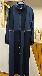 Lacivert Fermuar Detaylı Kap