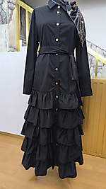 Siyah Fırfırlı Elbise