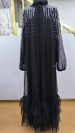 Taşlı Siyah Abaya